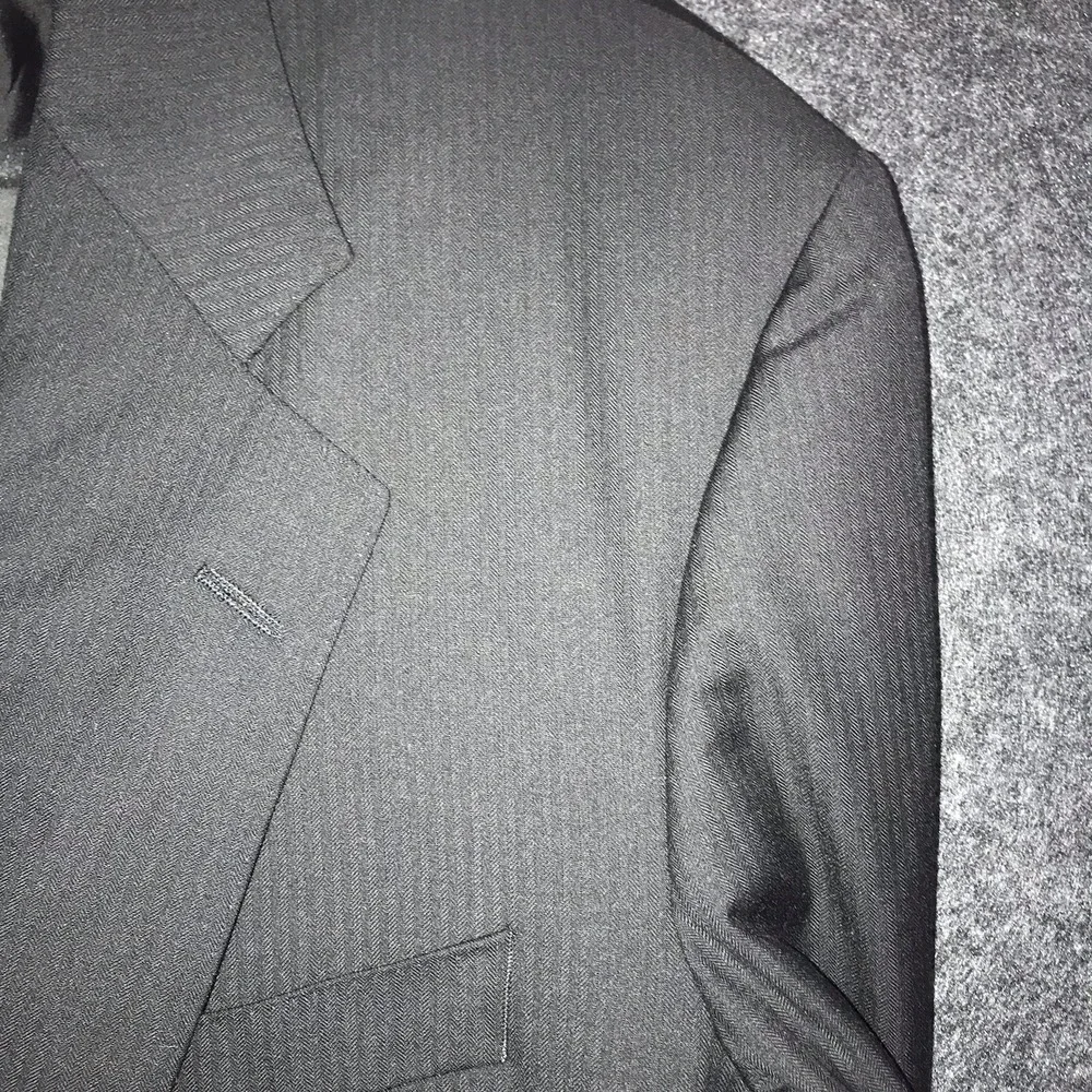 Samuelsohn LORO PIANA Tasmanian Super 120's Blazer Jacket Black Stripe 100% Wool